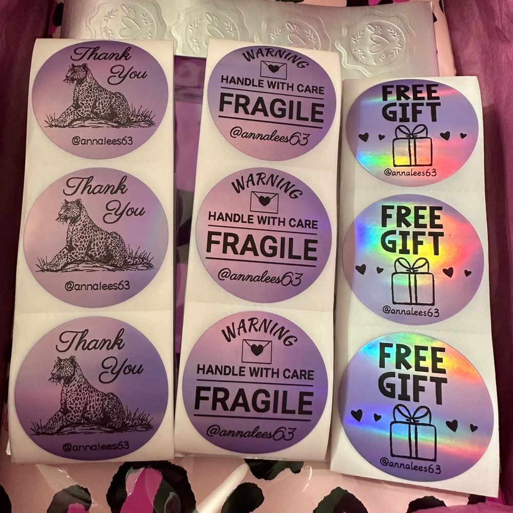 50 ct. Custom 2” Round Thank You, QR Code, or FRAGILE Stickers - Picture 8 of 16